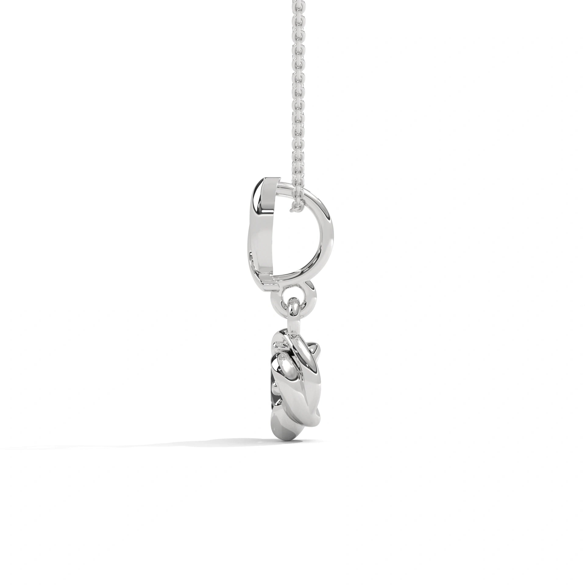 0.65 Ct Round Cut Black Diamond Solitaire Pendant in White Gold