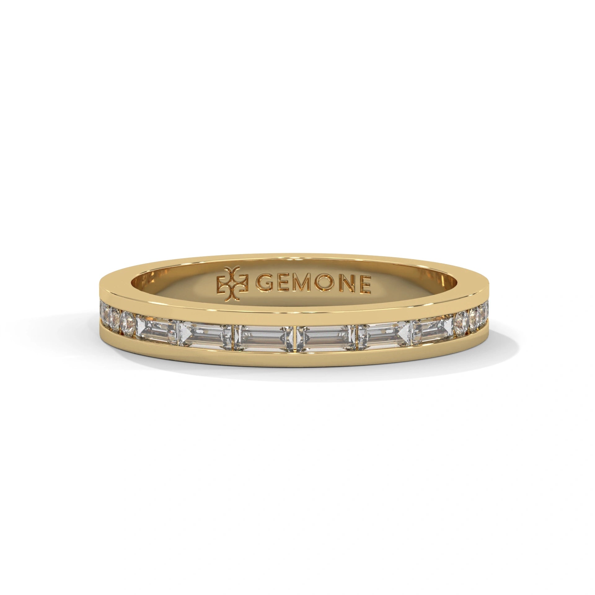 0.47 Ct Baguette Lab Grown Diamond Wedding Band 18K Yellow Gold Natural Diamond