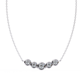 0.50ct Five Stone Lab Diamond Bezel Necklace Rose Gold