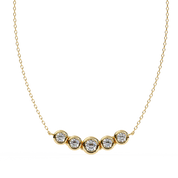 0.50ct Five Stone Lab Diamond Bezel Necklace Rose Gold 18K Yellow Gold Natural Diamond