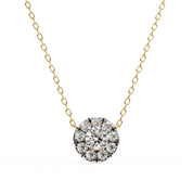 0.50 Ct Lab Diamond Prong Set Cluster Necklace In Yellow Gold 18K Yellow Gold Natural Diamond