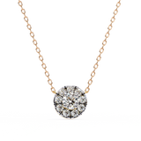 0.50 Ct Lab Diamond Prong Set Cluster Necklace In Yellow Gold