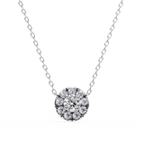 0.50 Ct Lab Diamond Prong Set Cluster Necklace In Yellow Gold