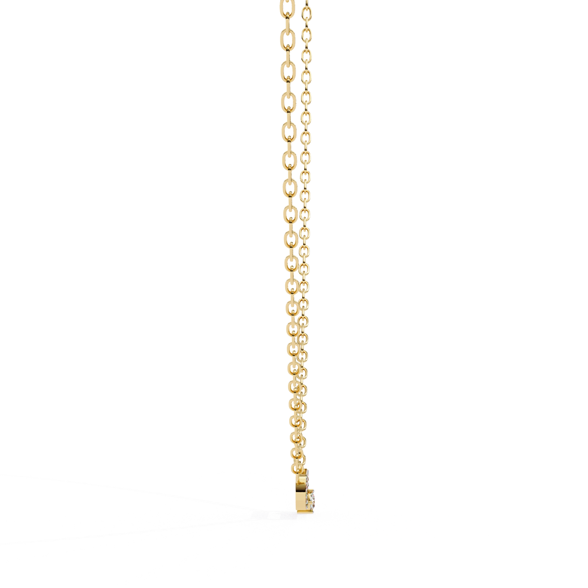0.50ct Lab Diamond Prong Set Link Necklace In Yellow Gold