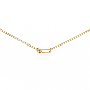 0.50ct Lab Diamond Prong Set Link Necklace In Yellow Gold