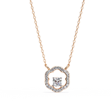 0.50 Ct Round Cut Lab Diamond Quatrefoil Necklace In Yellow Gold