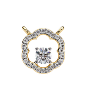 0.50 Ct Round Cut Lab Diamond Quatrefoil Necklace In Yellow Gold