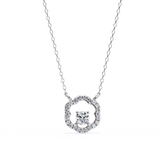 0.50 Ct Round Cut Lab Diamond Quatrefoil Necklace In Yellow Gold