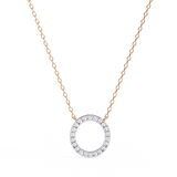 0.50ct Lab Diamond Prong Set Circle Necklace Yellow Gold