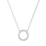 0.50ct Lab Diamond Prong Set Circle Necklace Yellow Gold