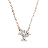 0.50 Ct lab diamond cluster necklace in white gold
