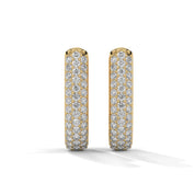 0.52 Carat Huggie Hoop Earrings for Women in Yellow Gold 18K Yellow Gold Natural Diamond