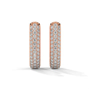 0.52 Carat Huggie Hoop Earrings for Women in Yellow Gold 18K Rose Gold Natural Diamond