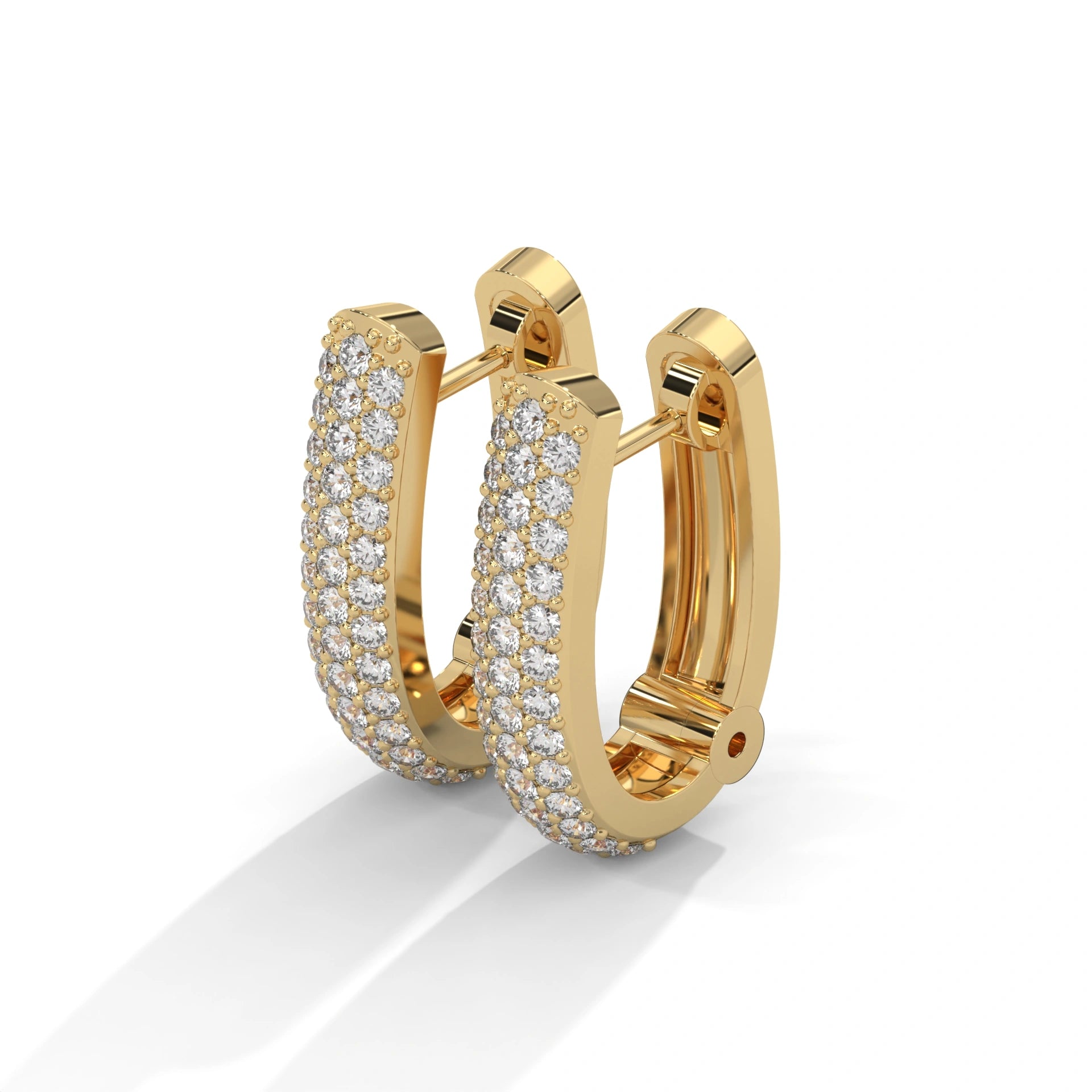0.52 Carat Huggie Hoop Earrings for Women in Yellow Gold