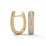 0.52 Carat Huggie Hoop Earrings for Women in Yellow Gold