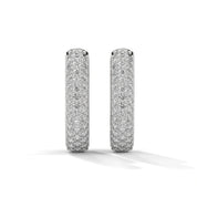 0.52 Carat Huggie Hoop Earrings for Women in Yellow Gold 950 Platinum Natural Diamond