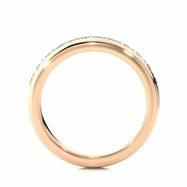 0.55 Ct Princess Cut Channel Set Diamond Wedding Band In Rose Gold