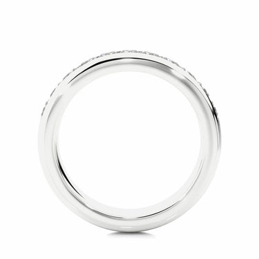 Bande demi-éternité sertie de diamants de laboratoire taille princesse de 0,55 ct en or blanc 