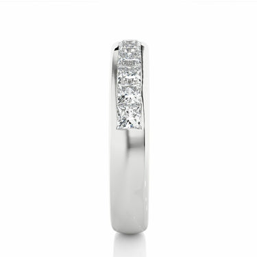 Bande demi-éternité sertie de diamants de laboratoire taille princesse de 0,55 ct en or blanc 