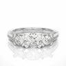 1.20 Ct Round Cut Prong Setting Lab Diamond 3 Stone Engagement Ring In White Gold