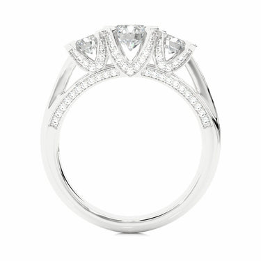 1.20Ct Round Cut Three Stone Engagement Ring In White Gold