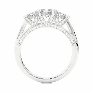 1.20 Ct Round Cut Prong Setting Lab Diamond 3 Stone Engagement Ring In White Gold