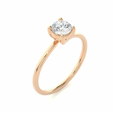 0.55 Ct Round Cut Diamond Solitaire Engagement Ring In Rose Gold