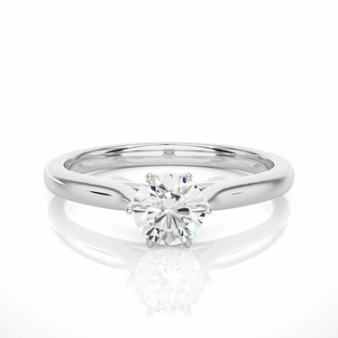 0.55 Ct Round Cut 6 Prong Set Solitaire Engagement Ring in White Gold