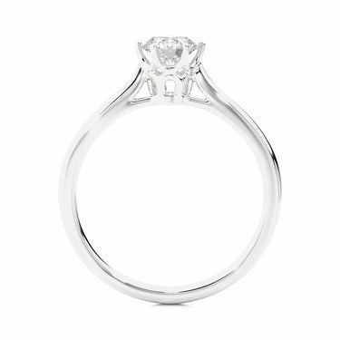 Bague de fiançailles diamant solitaire de laboratoire à 6 griffes taille ronde de 0,55 ct en or blanc 