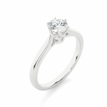 0.55 Ct Round Cut 6 Prong Set Solitaire Engagement Ring in White Gold