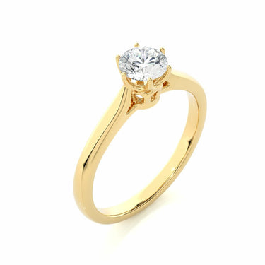 0.55 Ct Round Cut Solitaire Engagement Ring in Yellow Gold