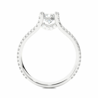 0.55 Ct Split Shank Round Diamond Halo Engagement Ring In White Gold
