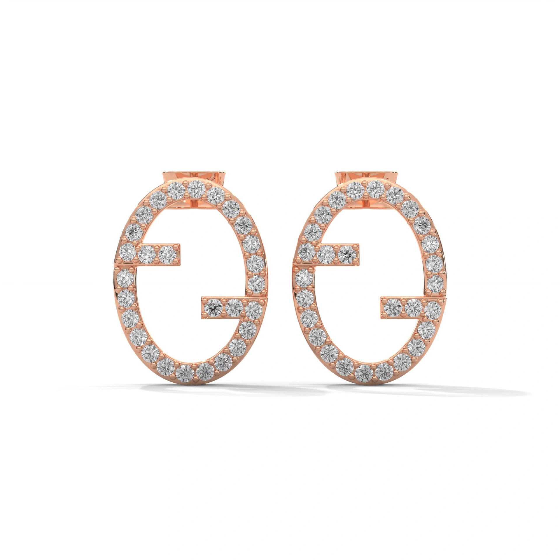 0.56 Carat Diamond Earrings Studs Women's in Yellow Gold 18K Rose Gold Natural Diamond