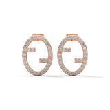 0.56 Carat Diamond Earrings Studs Women's in Yellow Gold