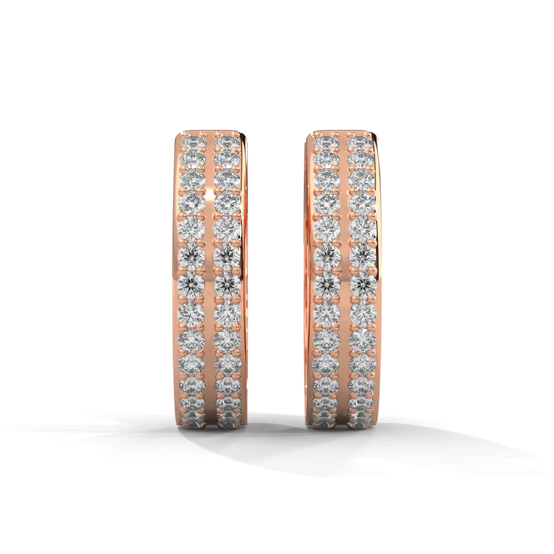 0.56 Carat Diamond Hoop Earrings for Women in Rose Gold 18K Rose Gold Natural Diamond