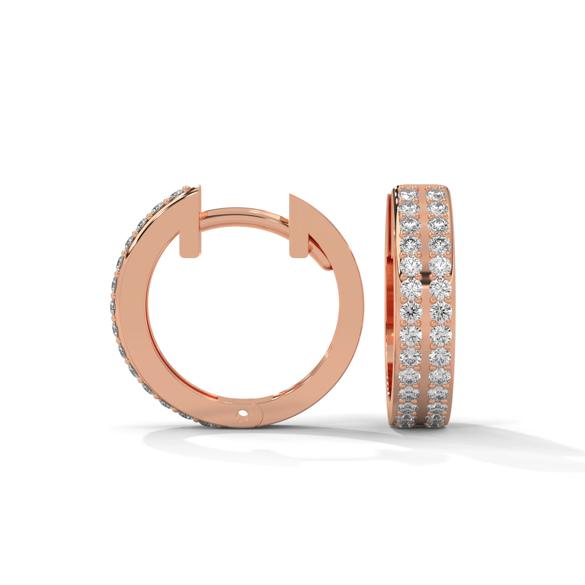 0.56 Carat Diamond Hoop Earrings for Women in Rose Gold