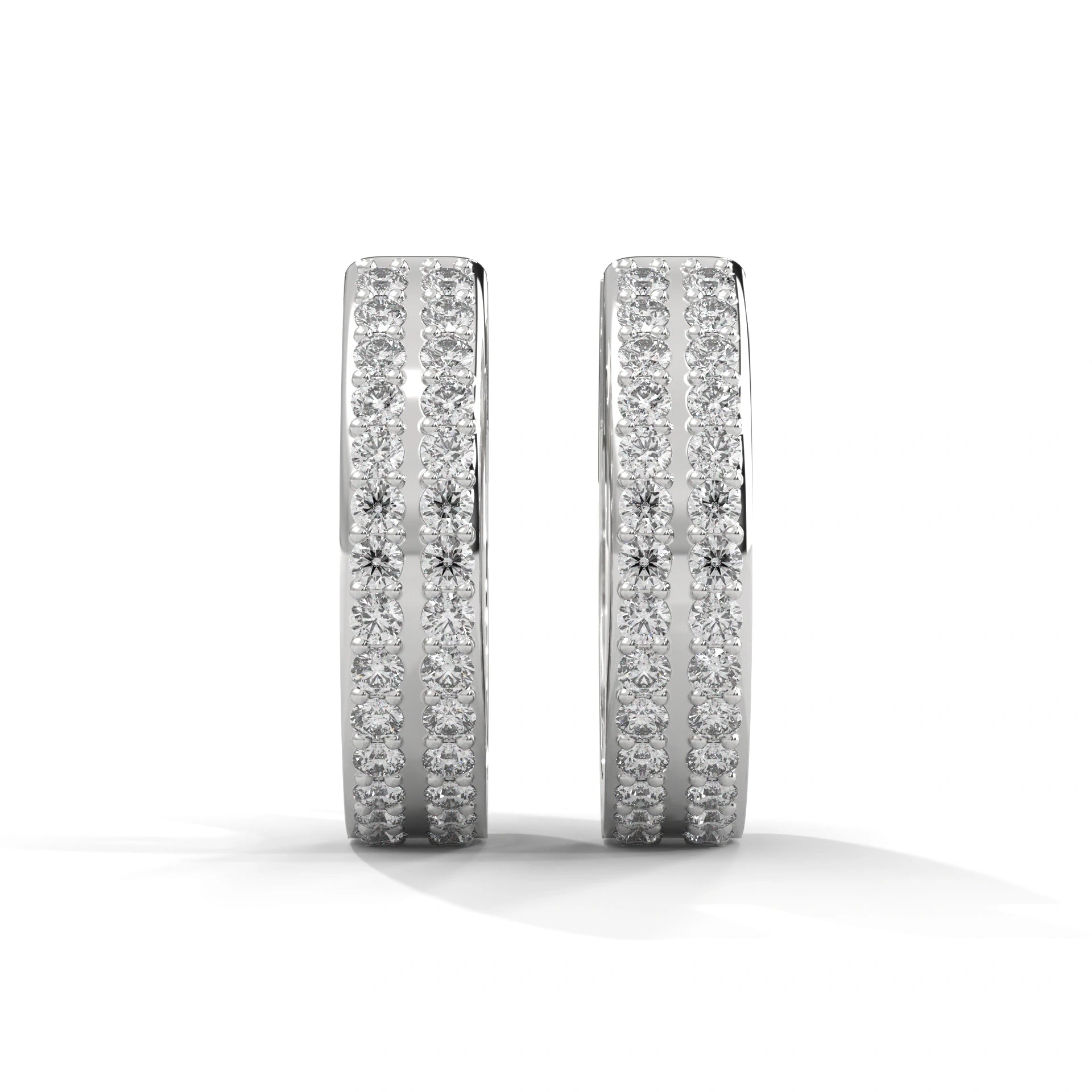 0.56 Carat Diamond Hoop Earrings for Women in Rose Gold 950 Platinum Natural Diamond