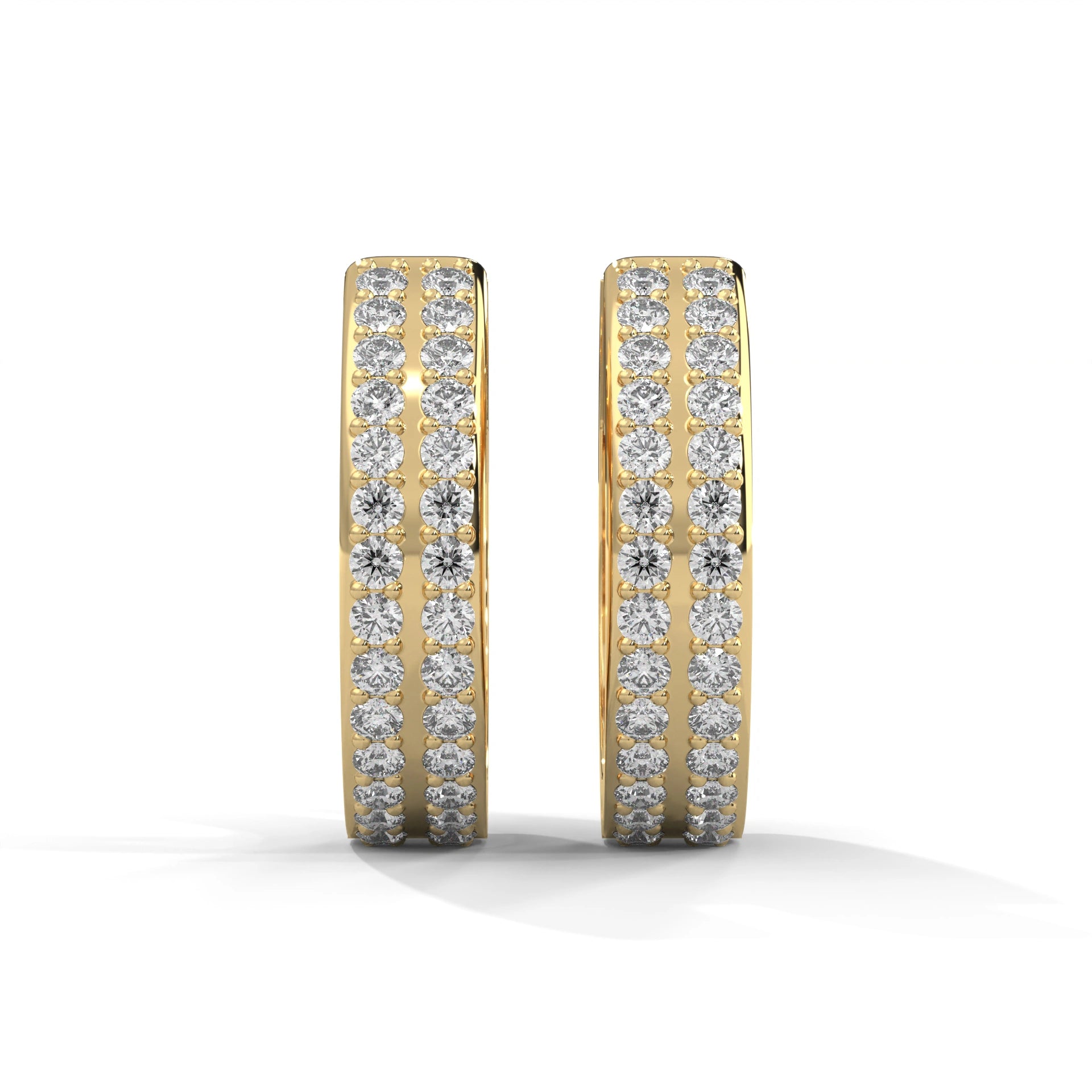 0.56 Carat Diamond Hoop Earrings for Women in Rose Gold 18K Yellow Gold Natural Diamond