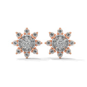 0.56 Carat Lab Grown Diamond Stud Earrings for Women 18K Rose Gold Natural Diamond