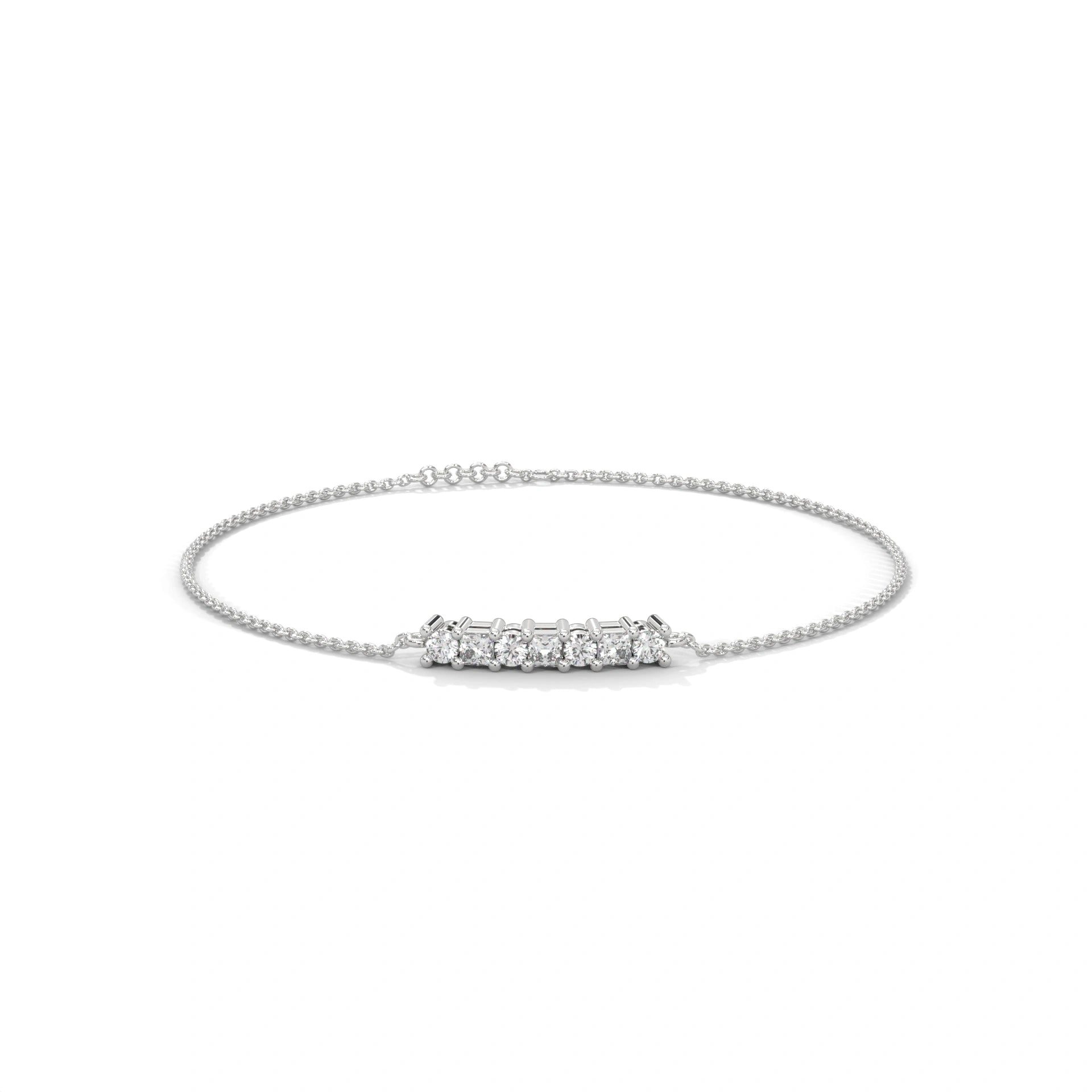 0.50 Carat Diamond Station Bracelet in Yellow Gold 950 Platinum Natural Diamond