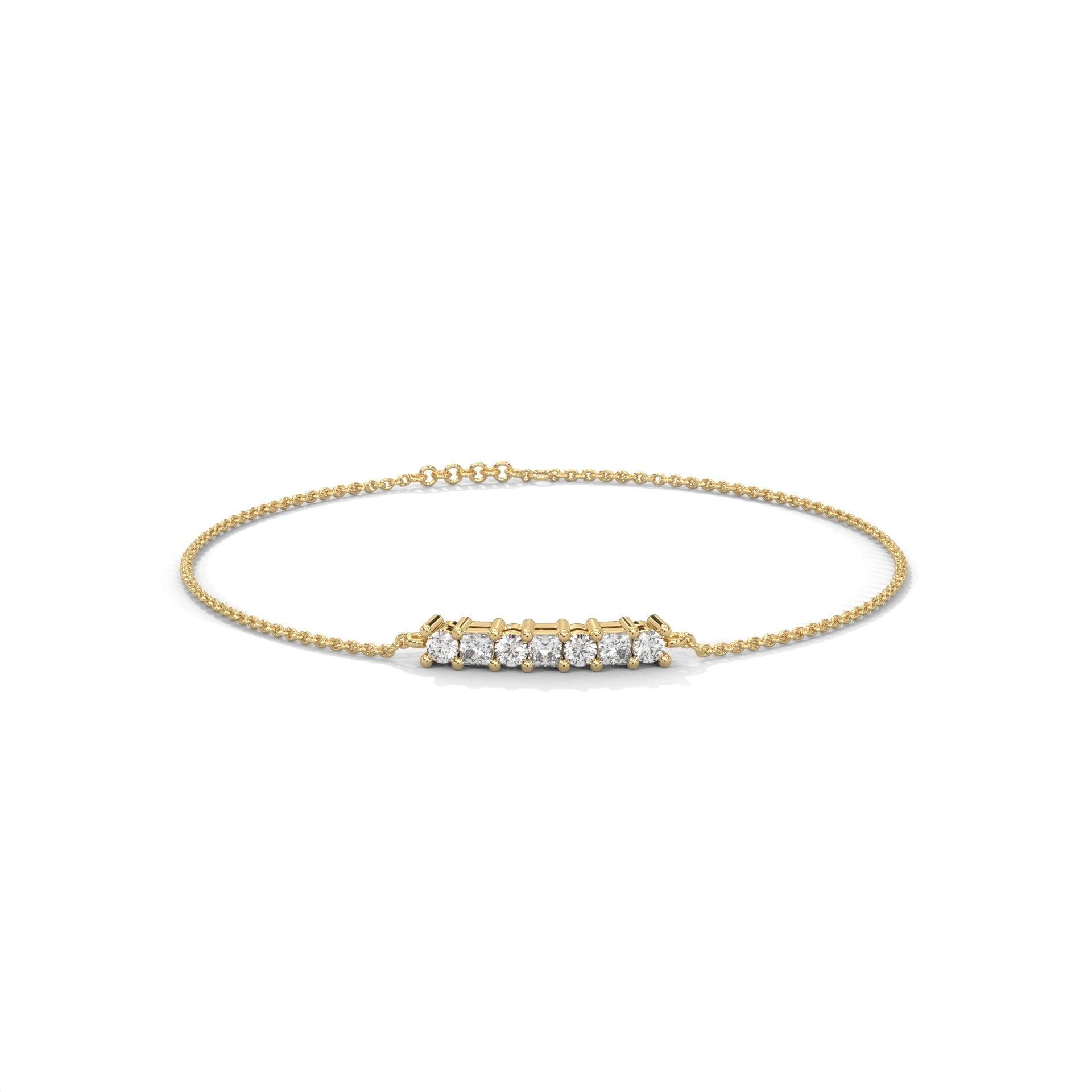 0.50 Carat Diamond Station Bracelet in Yellow Gold 18K Yellow Gold Natural Diamond