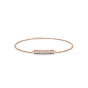 0.50 Carat Diamond Station Bracelet in Yellow Gold 18K Rose Gold Natural Diamond