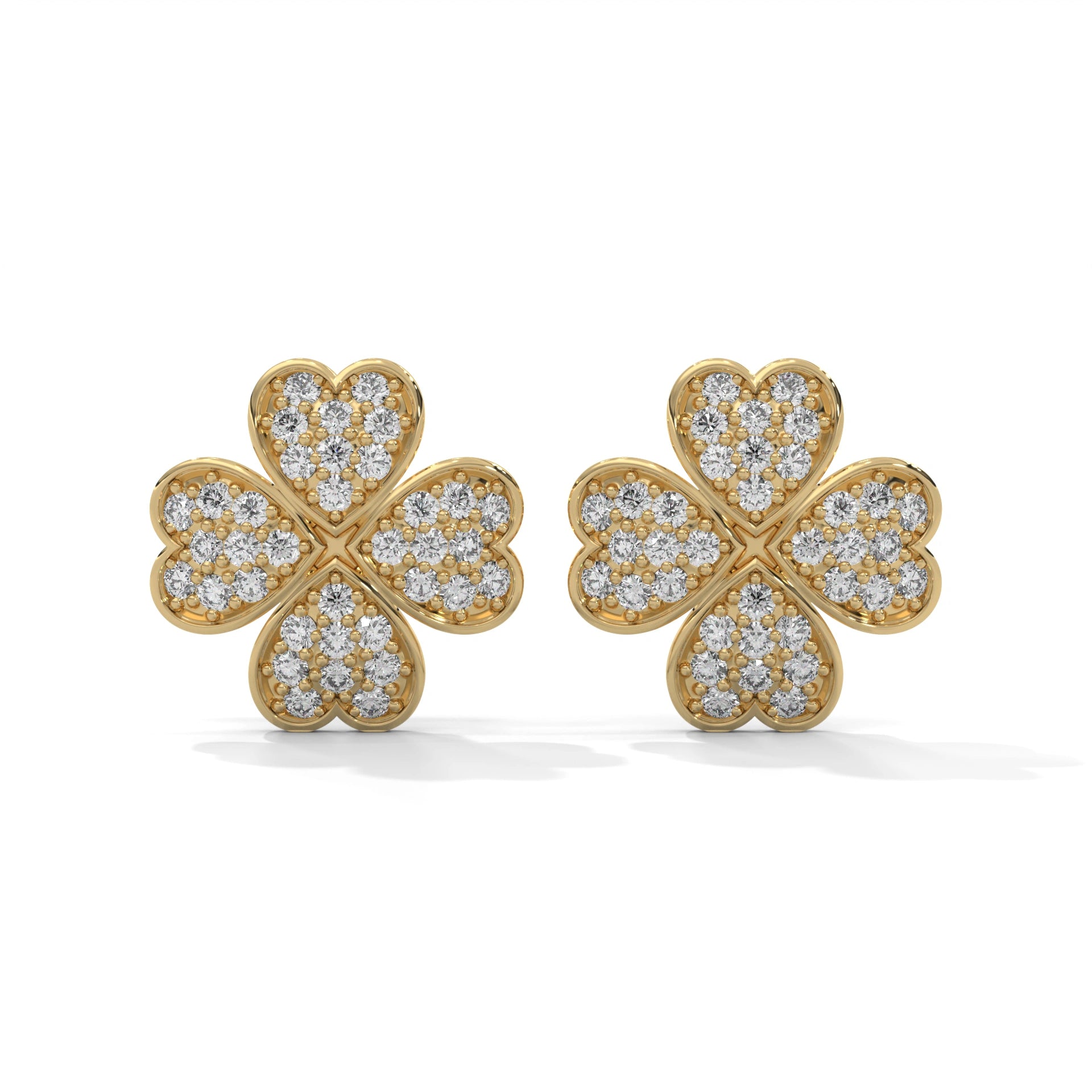 0.59 Carat Diamond Earrings Studs Womens in Rose Gold 18K Yellow Gold Natural Diamond