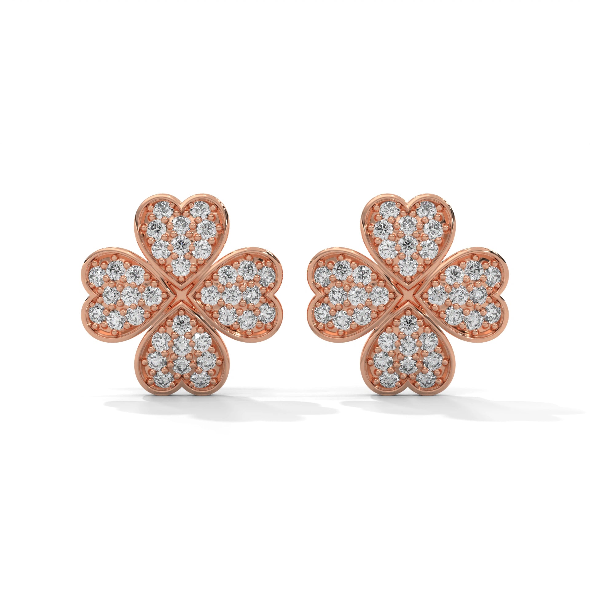 0.59 Carat Diamond Earrings Studs Womens in Rose Gold 18K Rose Gold Natural Diamond
