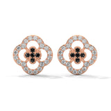 0.32 Carat Black Diamond Cluster Halo Stud Earrings