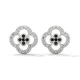 0.32 Carat Black Diamond Cluster Halo Stud Earrings