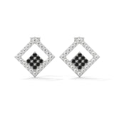 Shop 0.58 Carat Round Cut Black Diamond Cluster Halo Stud Earrings