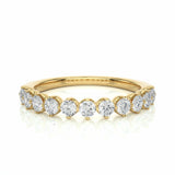 0.60 Ct Round Cut Basket Setting Diamond Half Eternity Band In Yellow Gold