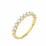 0.60 Ct Round Cut Basket Setting Diamond Half Eternity Band In Yellow Gold