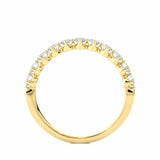 0.60 Ct Round Cut Basket Setting Diamond Half Eternity Band In Yellow Gold